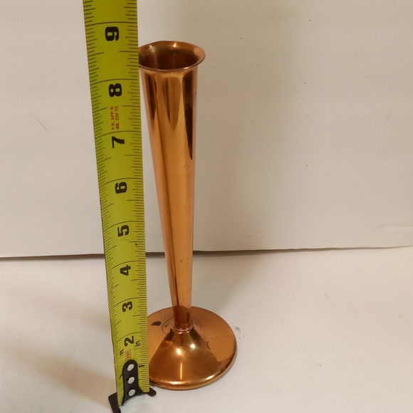 Rare Vintage Flute Vase Copper Metal 8.25 - Picture 4 of 4
